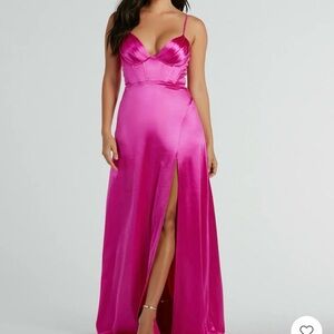 Windsor Pink Satin Maxi Dress
NWT
